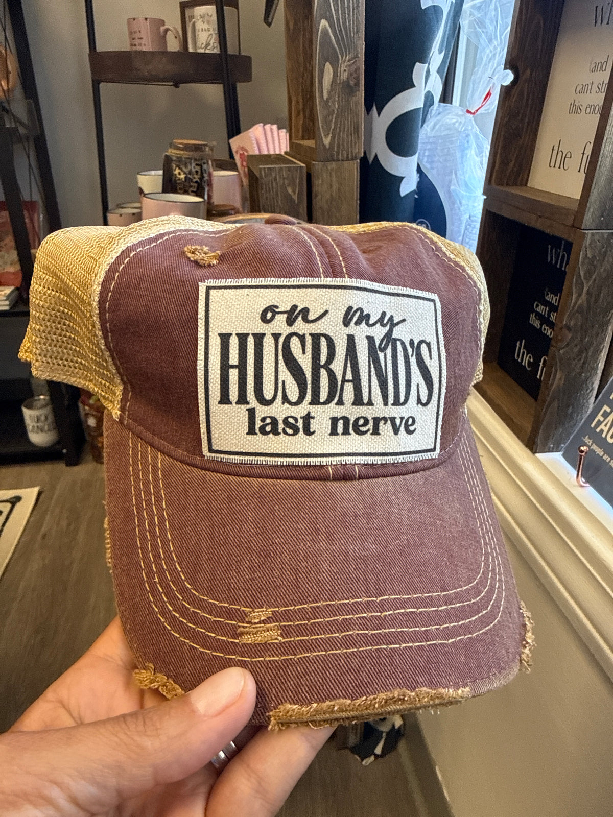 On My Husbands Last Nerve Trucker Hat