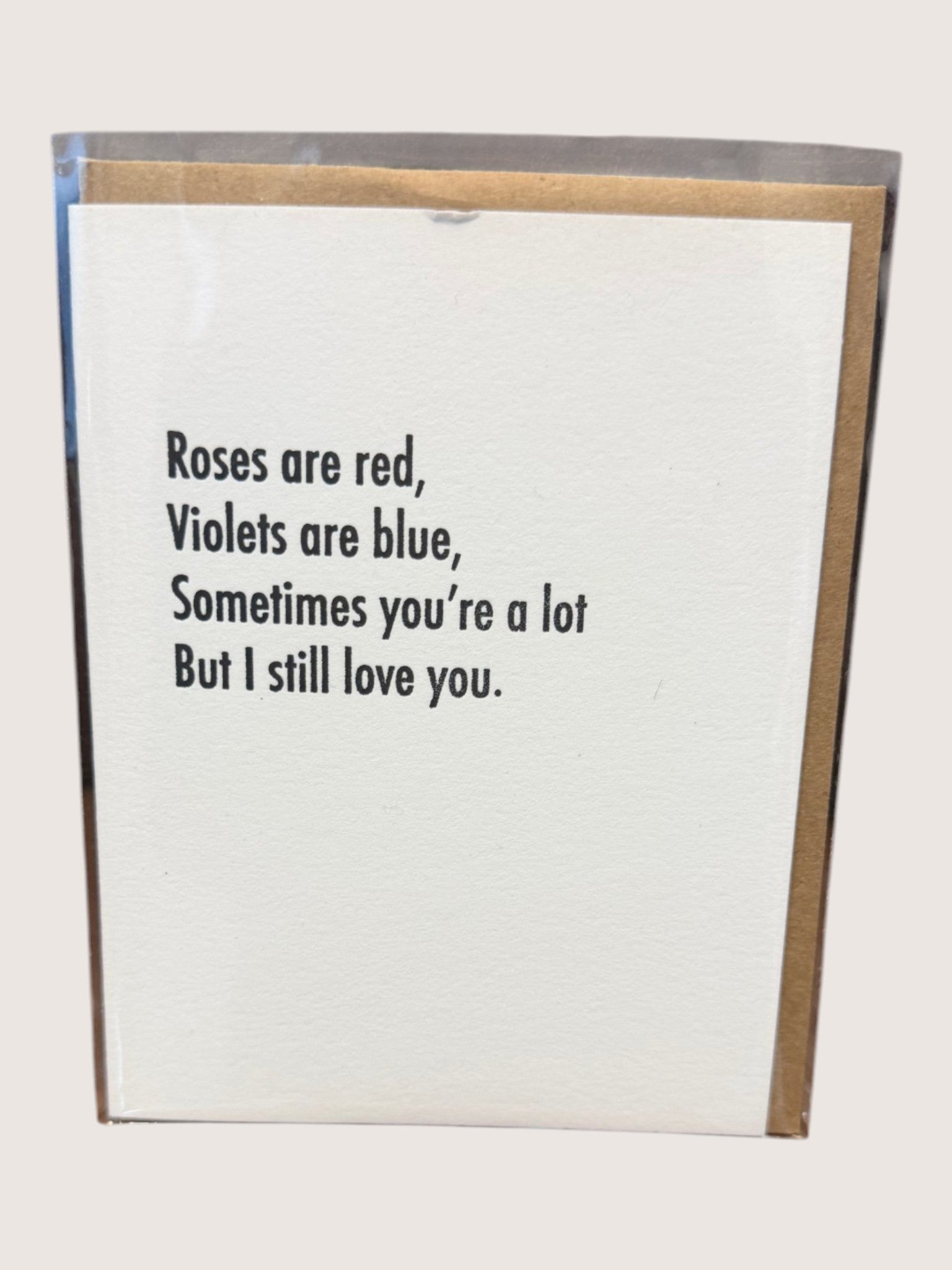 Card with a romantic message on a white background