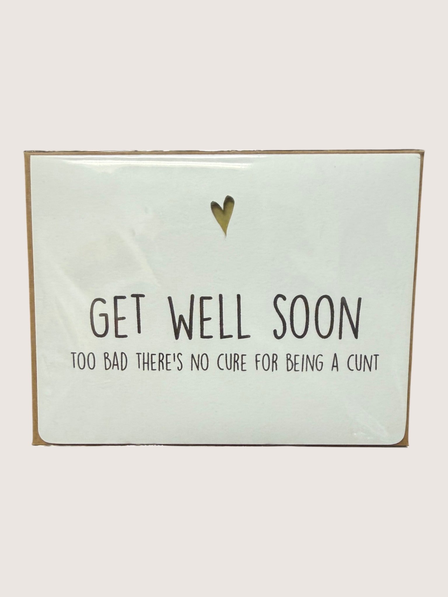 Card with 'Get Well Soon' message on a light green background