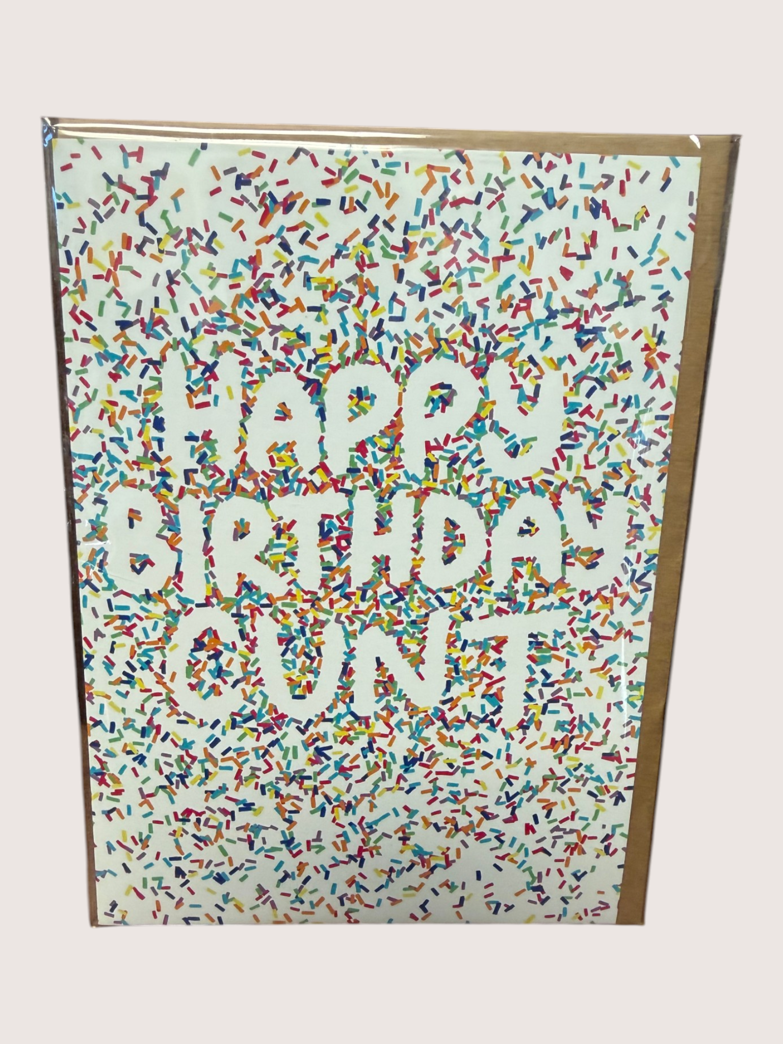 Birthday card with colorful confetti pattern and 'Happy Birthday Count' text.