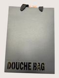 BLACK gift bag with 'DOUCHE BAG' text on a white background
